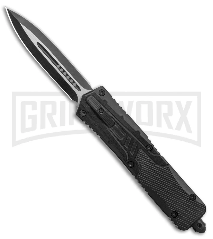Rumble Black D/A OTF Automatic Knife - Dagger ( Black 2-tone Plain) 1 Rumble Black D/A OTF Automatic Knife - Dagger ( Black 2-tone Plain)