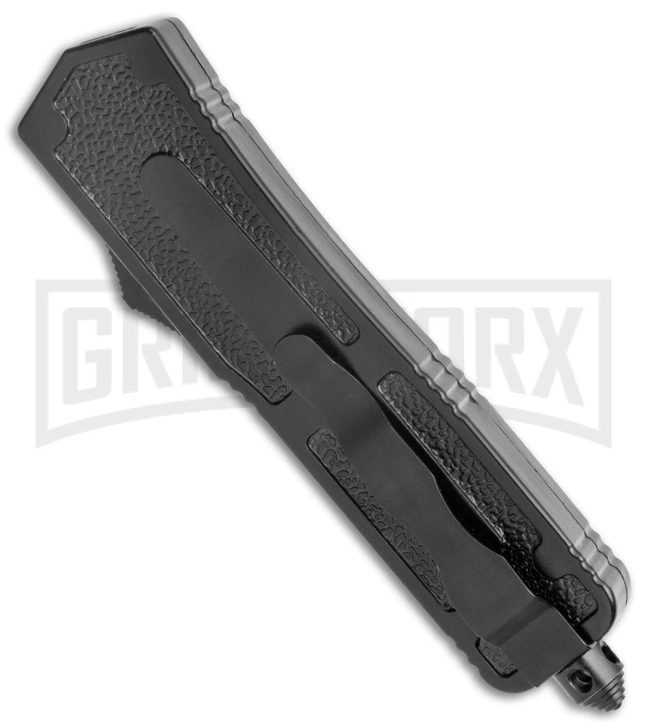 Rumble Heavy Duty Drop Point Black OTF Automatic Knife - Two Tone 3 Rumble Heavy Duty Drop Point Black OTF Automatic Knife - Two Tone - Image 3