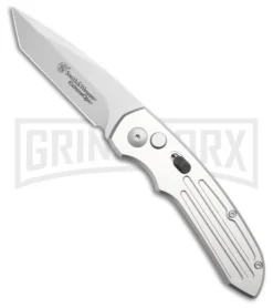 Smith & Wesson Extreme Ops Silver Automatic Knife - Tanto Bead Blast Plain