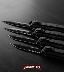 Smith & Wesson Spring Assisted Finger Actuator Tanto OTF Knife - Black Plain -Grindworx Shop Smith Wesson OTF Assist Finger Actuator SWOTF9 B BHQ 67476 BS BHQ 67475 TB BHQ 67477 TBS BHQ 67474 jr lifestyle large