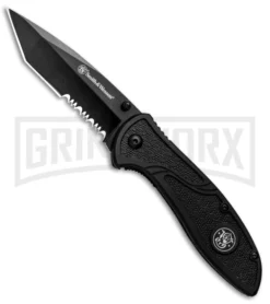 Smith & Wesson 1084310 Black Folding Knife - Tanto Black Serr