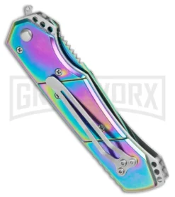 Super Knife Croc Automatic Knife Stainless Rainbow Spectrum (3.5 Spectrum) Serr 6 Super Knife Croc Automatic Knife Stainless Rainbow Spectrum (3.5 Spectrum) Serr -Grindworx Shop Super Knife Croc Auto Stainless Rainbow Spectrum Spectrum Serr GX 34964 jr side large