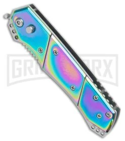 Grindworx Shop -Grindworx Shop Super Knife Croc Auto Stainless Rainbow Spectrum Spectrum Serr GX 34964 jr spine large