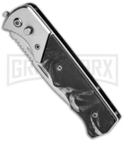 Grindworx Shop -Grindworx Shop Super Knife Dingo Black Marble Acrylic Auto Satin Serr GA623SLMBK GX 33496 jr spine large