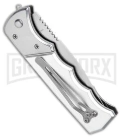 Super Knife Dingo Green Acrylic Automatic Knife - Satin Serr 6 Super Knife Dingo Green Acrylic Automatic Knife - Satin Serr -Grindworx Shop Super Knife Dingo Green Acrylic Automatic Knife Satin Serrated GX 33704 ns side large