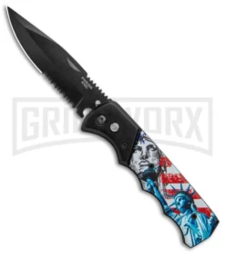 Super Knife Dingo Statue Of Liberty Automatic Knife - Black Serr
