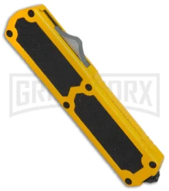 Titan Yellow D/A OTF Automatic Knife - Dagger Black 6 Titan Yellow D/A OTF Automatic Knife - Dagger Black -Grindworx Shop Titan Yellow DA Dagger black BP 27633 er spine large