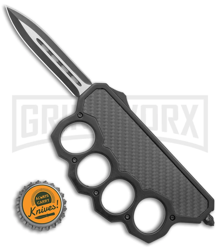 What The Knuck Knuckle Dagger D/A OTF Automatic Carbon Fiber -Two Tone Dagger 4 What The Knuck Knuckle Dagger D/A OTF Automatic Carbon Fiber -Two Tone Dagger - Image 4
