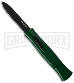 AKC 077 Concord Dark Green OTF Automatic Knife - Black Plain