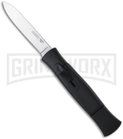 AKC 077 Concord Black OTF Automatic Knife - Flat Grind Satin Plain