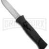 AKC 777 Blackfinger Black OTF Automatic Knife - Flat Grind Satin Plain
