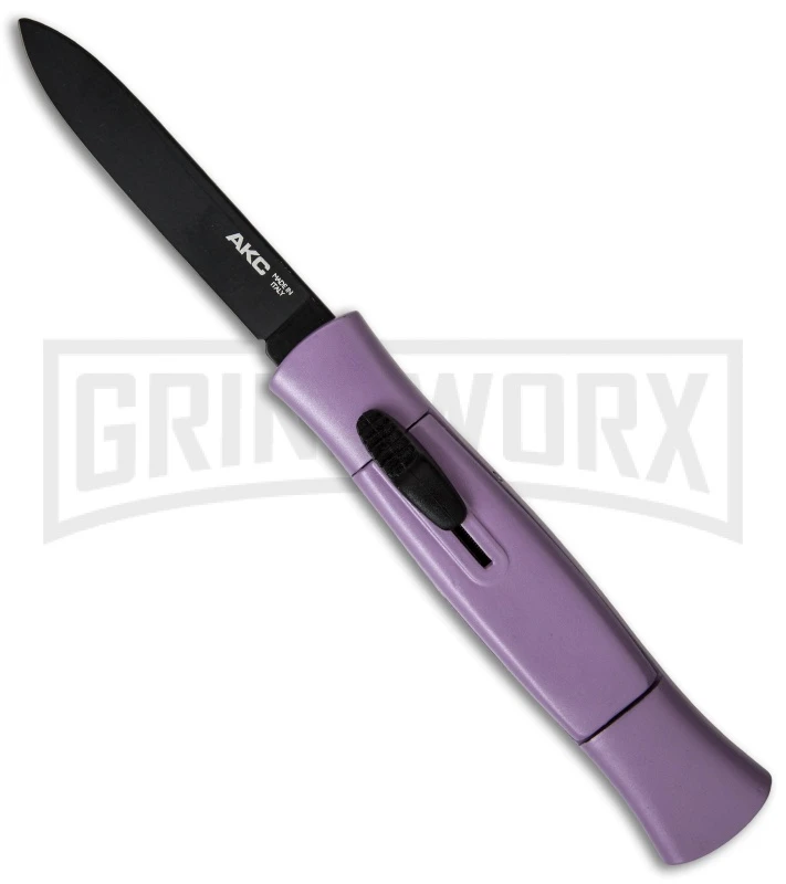 AKC 077 Purple OTF Automatic Knife - Black Flat 1 AKC 077 Purple OTF Automatic Knife - Black Flat