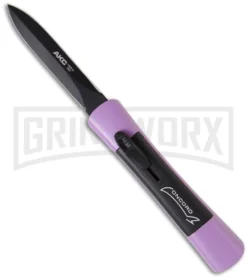 AKC Concord Purple/Black OTF Automatic Knife - Dagger Black Plain
