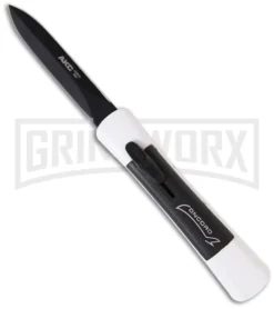 AKC Concord White/Black OTF Automatic Knife - Dagger Black Plain