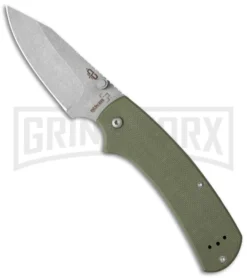 Boker Plus CLB XS Olive Green G-10 Folding Knife - Bead Blast Plain