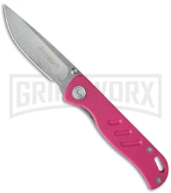 Boker Magnum Pink Berry Folding Knife - Stonewash Plain