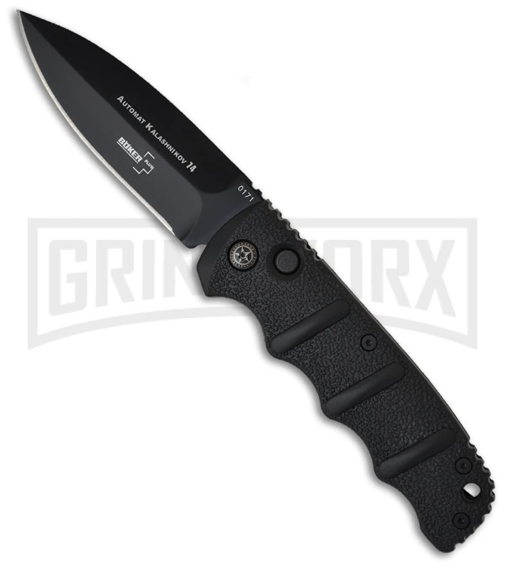 Boker Kalashnikov Black Automatic Knife - D2 Dagger Black Plain 1 Boker Kalashnikov Black Automatic Knife - D2 Dagger Black Plain