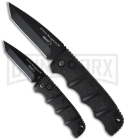 Boker Black Mini Kalashnikov Black Automatic Knife - D2 Black Plain -Grindworx Shop boker kalashnikov mini 01kals73bt size comparison large