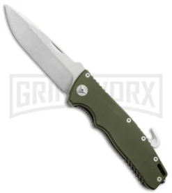 Boker Magnum Ranger Rescue Green G10 Knife - Stonewash Plain