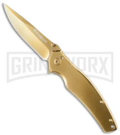 Boker Magnum Gold Finger Folding Knife - Gold Plain