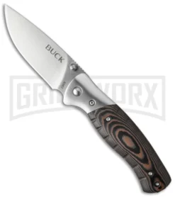 Buck Knives Buck Small Brown Micarta Folding Selkirk Knife - Satin Plain