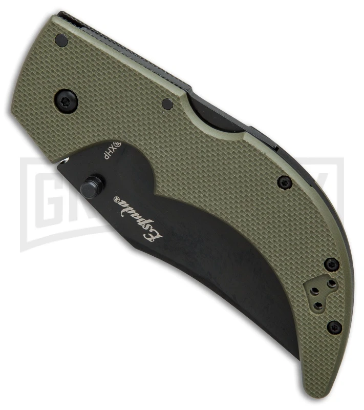 Cold Steel Espada Medium OD Green G-10 Folding Knife - Black Plain 2 Cold Steel Espada Medium OD Green G-10 Folding Knife - Black Plain - Image 2