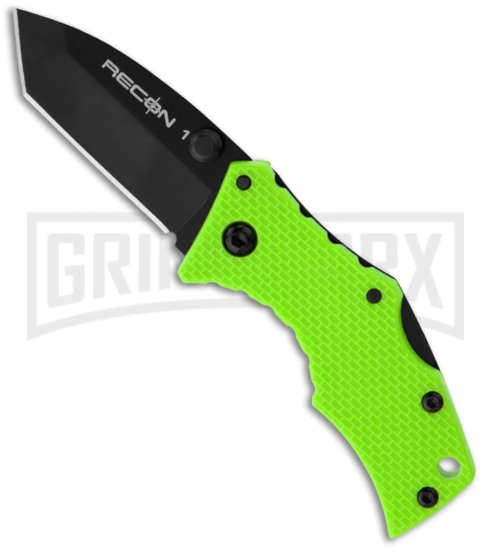 Cold Steel Micro Recon 1 Tanto Green Folding Knife - Black Plain 1 Cold Steel Micro Recon 1 Tanto Green Folding Knife - Black Plain