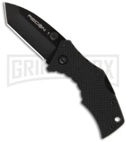 Cold Steel Micro Recon 1 Tanto Folding Keychain Knife - Black Plain
