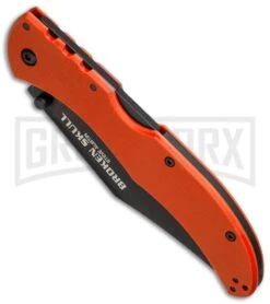 Cold Steel Broken Skull I Orange G-10 Folding Knife - Black Plain -Grindworx Shop cold steel steve austin broken skulls i 54sbor bottom cm large