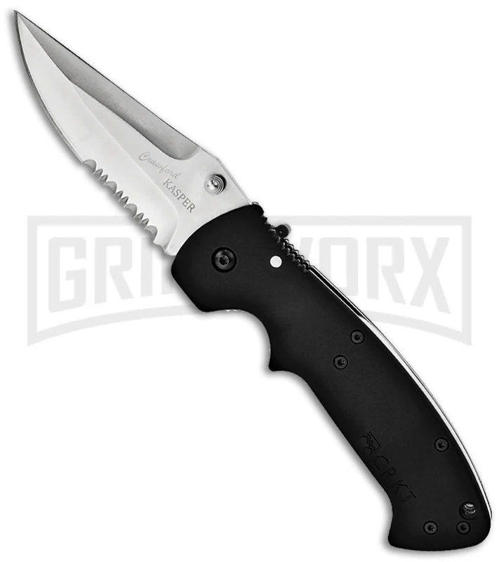 CRKT Crawford Kasper Folding Knife - Satin Serr 1 CRKT Crawford Kasper Folding Knife - Satin Serr