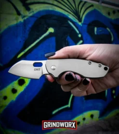 CRKT Pilar Stainless Steel Folding Knife - Satin Plain -Grindworx Shop crkt pilar 5311 BHQ 62848 dl large