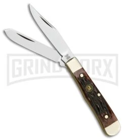 Frost Cutlery Hen & Rooster Baby Trapper Autumn Second Cut Bone Pocket Knife