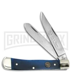 Frost Cutlery Hen & Rooster Trapper Blue Smooth Bone Pocket Knife