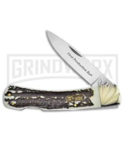 Frost Cutlery Ocoee River Side By Side Brown Stag Lockback Knife
