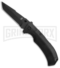 Gerber Edict Black Folding Knife - Tanto Black Plain