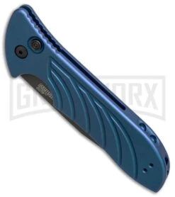 Kershaw Emerson Launch 5 Blue Automatic Knife - Black Plain 5 Kershaw Emerson Launch 5 Blue Automatic Knife - Black Plain -Grindworx Shop kershaw emerson launch 5 blue ker7600blublk BHQ 37457 er spine large