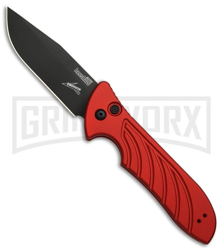 Kershaw Emerson Launch 5 Red Automatic Knife - Black Plain 1 Kershaw Emerson Launch 5 Red Automatic Knife - Black Plain