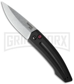 Kershaw Launch 2 Black Aluminum Automatic Knife - Stonewash Plain