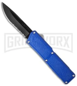 Lightning Blue D/A OTF Automatic Knife - Black Serr
