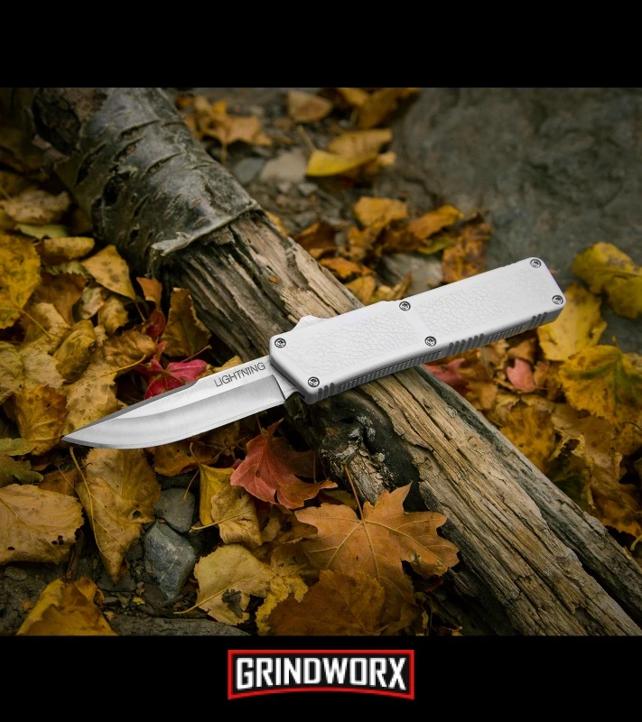 Lightning White D/A OTF Automatic Knife - Satin Plain 3 Lightning White D/A OTF Automatic Knife - Satin Plain - Image 3
