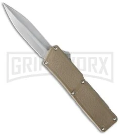 Lightning Tan D/A OTF Automatic Knife - Dagger Plain
