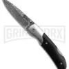 M-Tech Evolution Broadcast Ebony Wood Manual Folding Knife - Damascus Plain