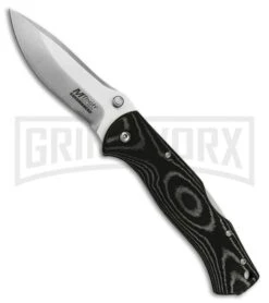 M-Tech Evolution Convolute Black Micarta Lockback Folding Knife - Satin Plain
