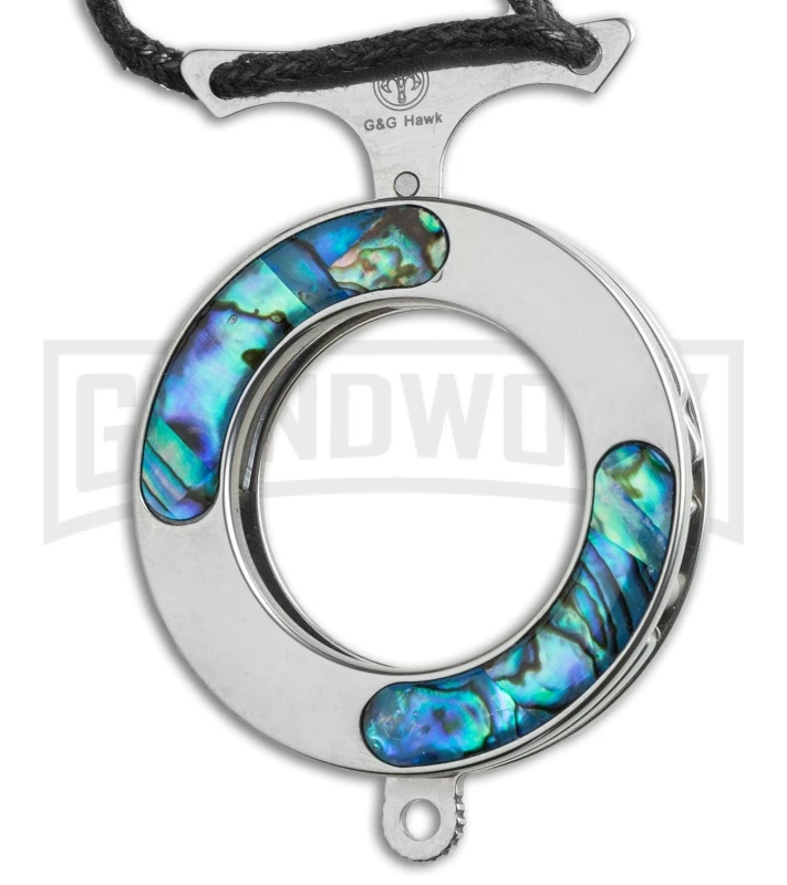 Mantis MK14pa Vicious Circle Abalone Folding Neck Knife - Satin Plain 2 Mantis MK14pa Vicious Circle Abalone Folding Neck Knife - Satin Plain - Image 2