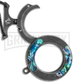 Mantis MK14swa Vicious Circle Abalone Folding Neck Knife - Stonewash Plain