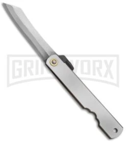Nagao Higonokami 90mm Silver Friction Folder Knife - Triple SK Plain
