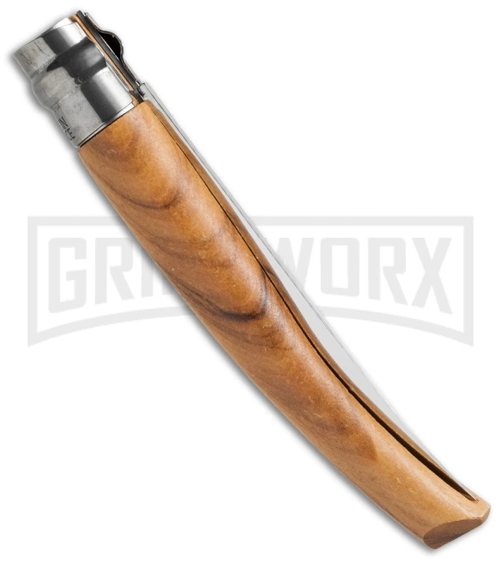 Opinel Knives Slim No. 10 Olive Wood Folding Knife W/Sheath - Stainless Steel 2 Opinel Knives Slim No. 10 Olive Wood Folding Knife W/Sheath - Stainless Steel - Image 2