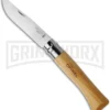Opinel Knives No. 10 Beech Wood Folding Knife - Stainless Steel Plain