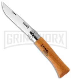 Opinel Knives No. 10 Beech Wood Folding Knife - Carbon Steel Plain