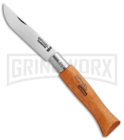 Opinel Knives No. 5 Beech Wood Folding Knife - Carbon Steel Plain